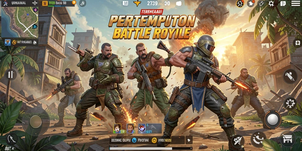 Tampilan menarik gameplay Battle Royale di 2739 dengan aksi pertempuran mendebarkan.