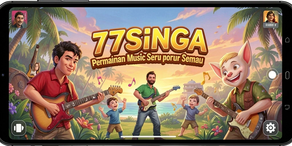 Screenshot gameplay 77SINGA menampilkan pemain bernyanyi dengan antusias.