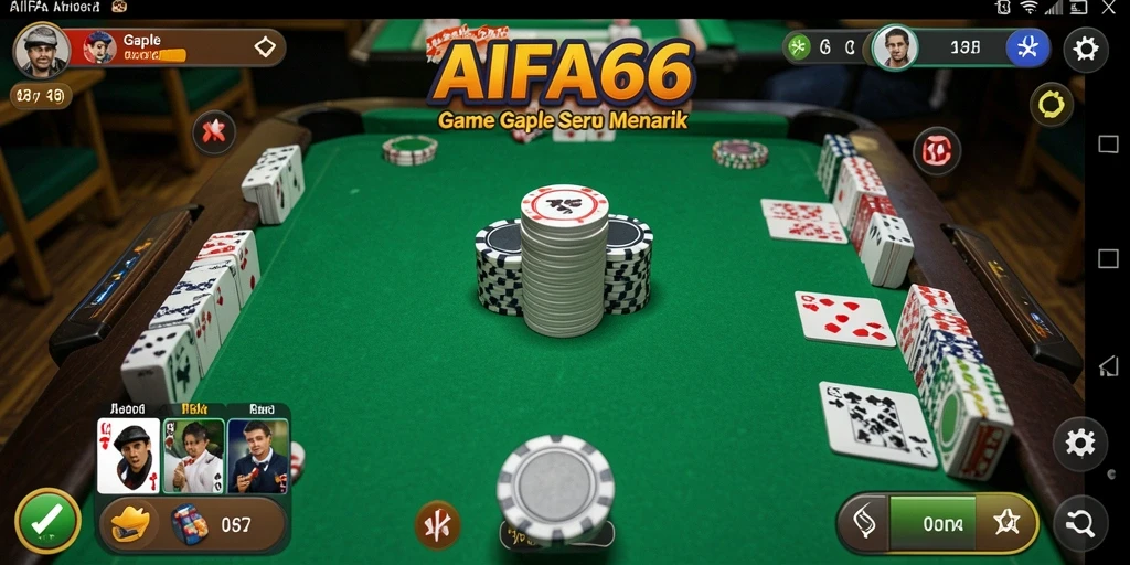 Screenshot utama AIFA66 menampilkan gameplay Gaple yang mengasyikkan.