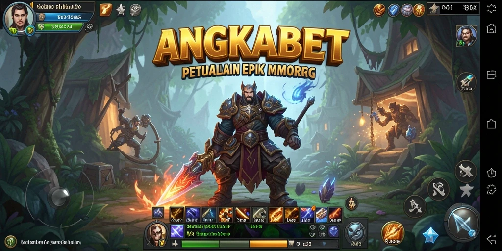 Screenshot utama ANGKABET menampilkan pertempuran seru di dunia MMORPG.