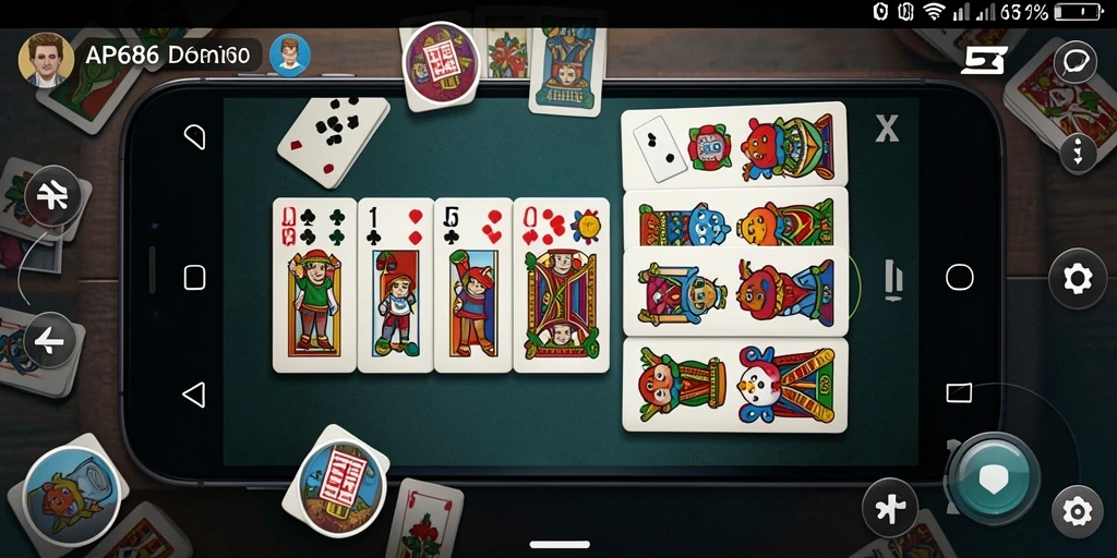 Screenshot gameplay AP686 yang menampilkan suasana permainan Domino.