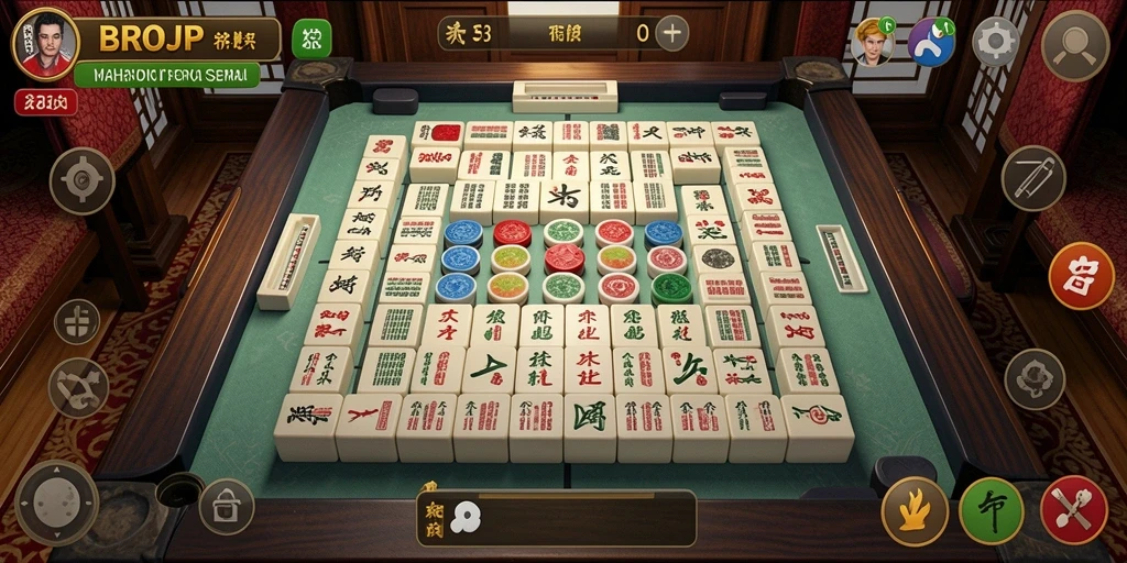 Tampilan gameplay Mahjong di BROJP sangat menarik dan memikat.