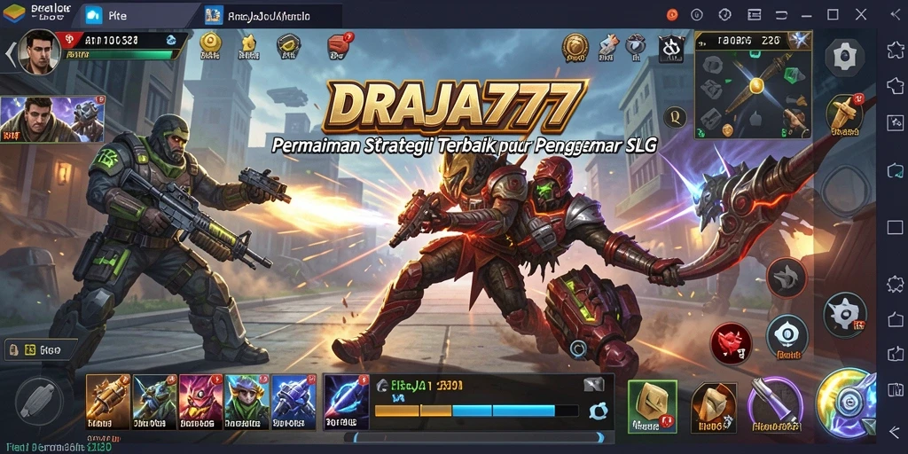 Screenshot DRAJA777 menampilkan pertempuran strategis yang menegangkan.