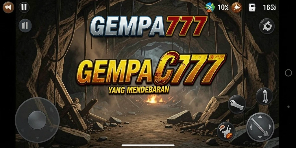 Tampilan gameplay GEMPA777 dengan simulasi gempa yang menegangkan.