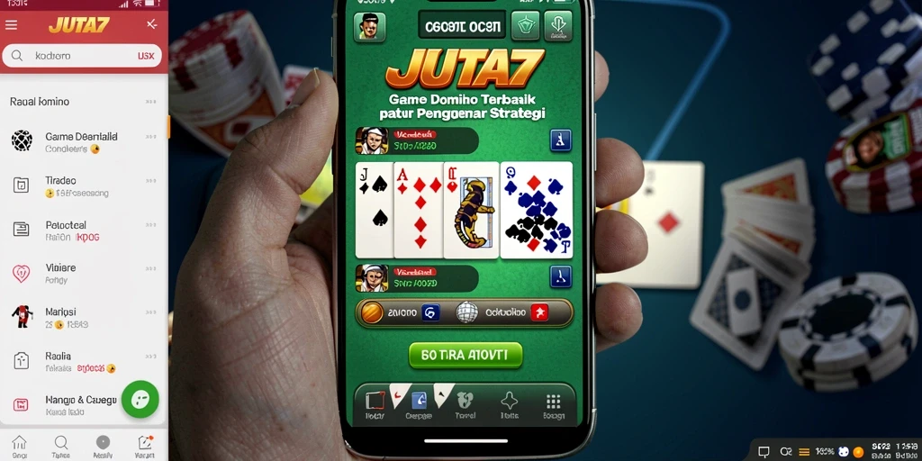 Tampilan gameplay seru dalam permainan Domino JUTA7.