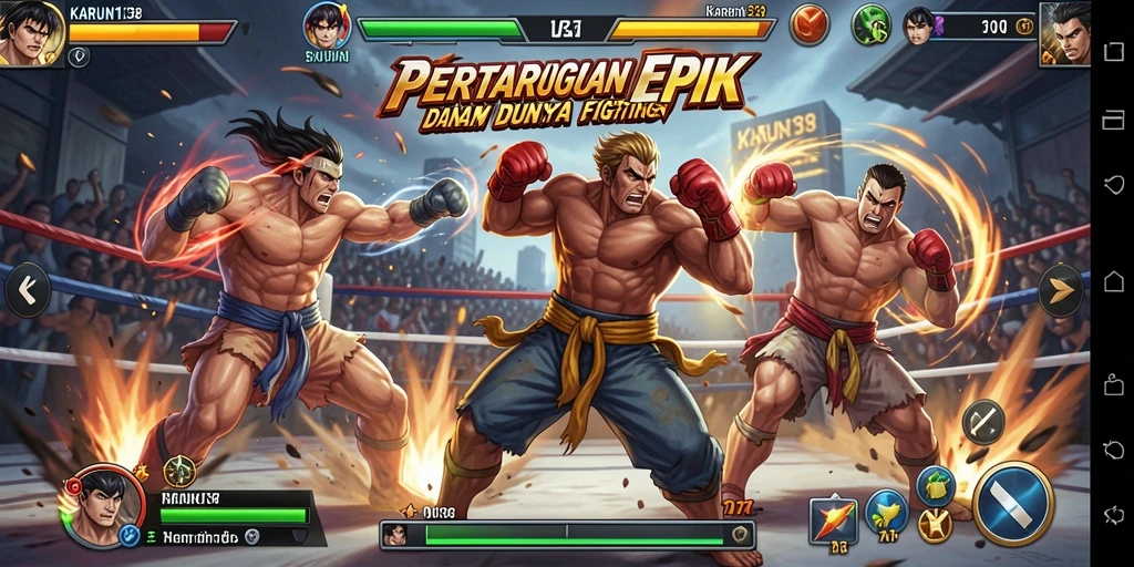 Screenshot gameplay KARUN138 yang menampilkan aksi pertarungan yang mendebarkan.