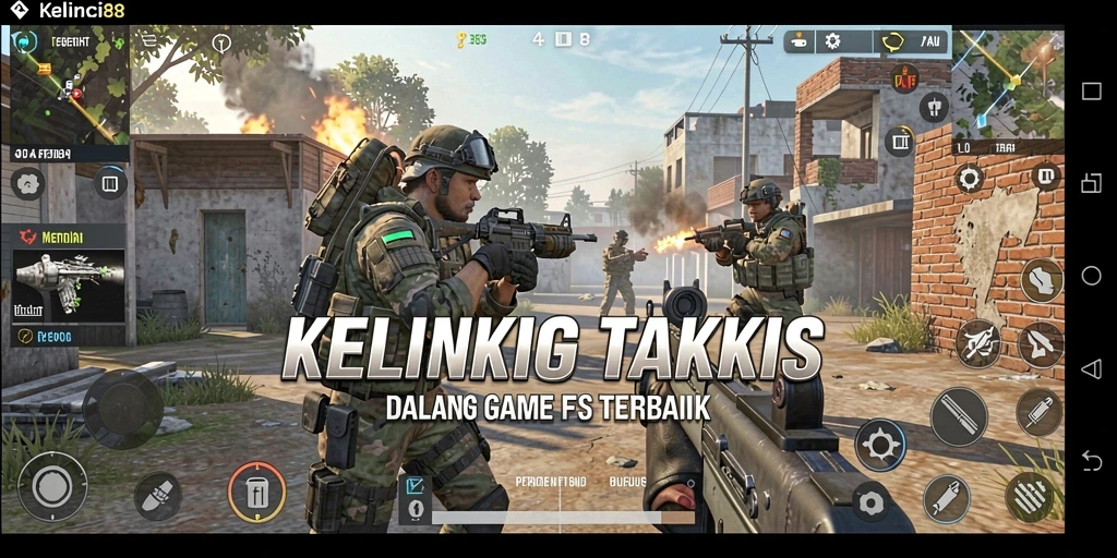 Tangkapan layar menunjukkan aksi gameplay FPS yang seru.