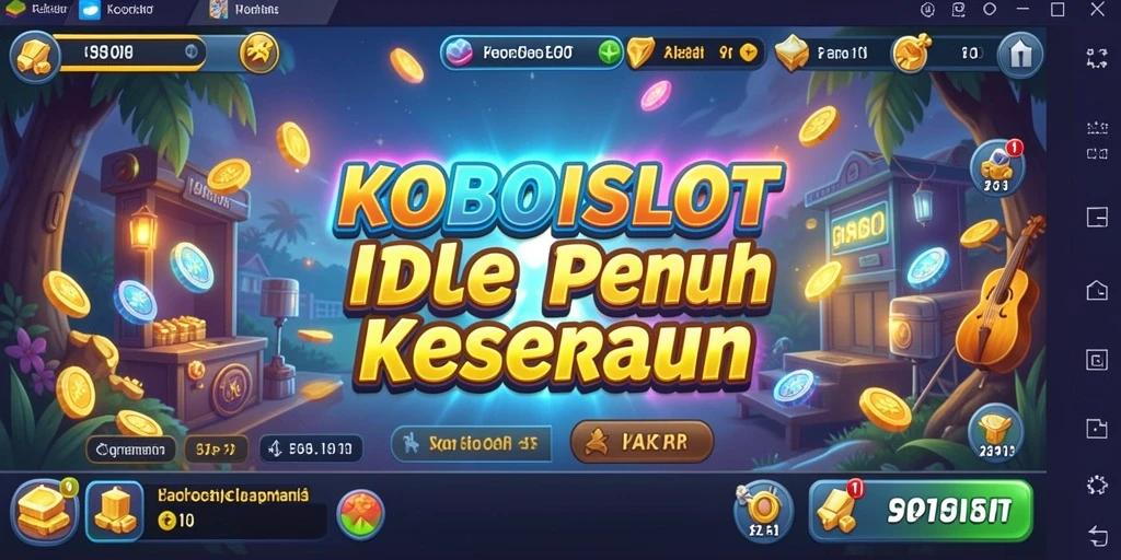 Screenshot gameplay KOBOISLOT yang menunjukkan kemajuan dan keseruan permainan Idle.