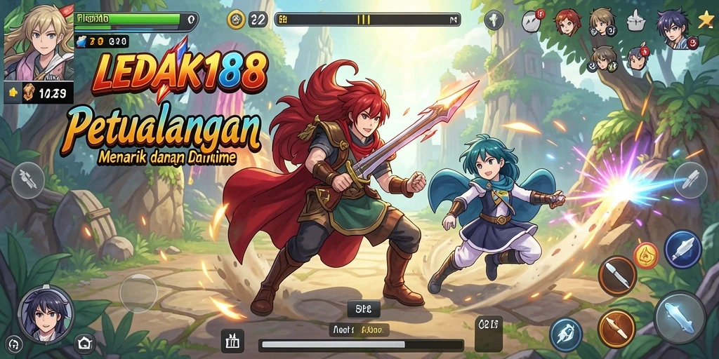 Gameplay epik di dunia Anime yang penuh warna.