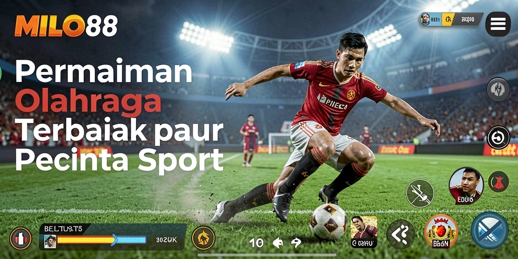 Screenshot gameplay dari permainan olahraga yang seru dan interaktif.