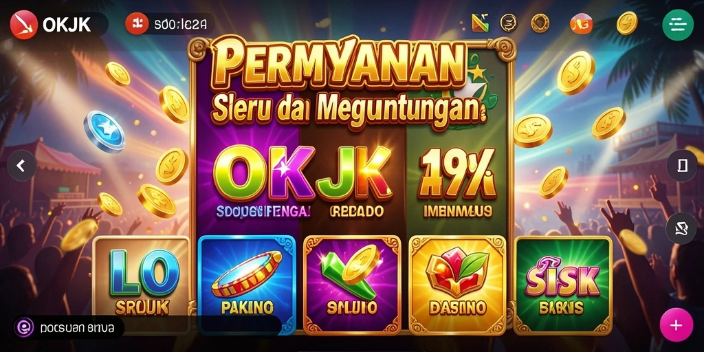 Gameplay menarik dari aplikasi Slot OKJK dengan berbagai tema yang seru.