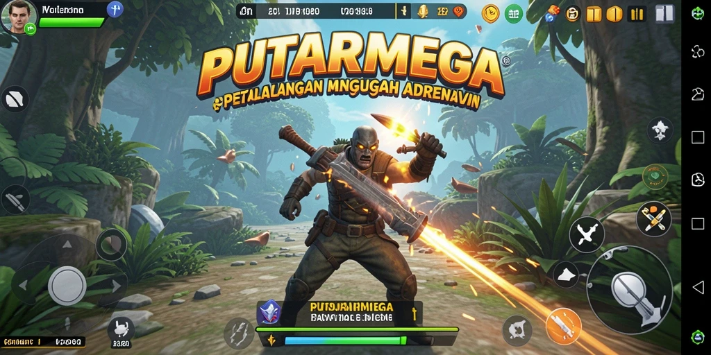 Screenshot gameplay PUTARMEGA menampilkan petualangan yang mendebarkan dan grafik yang memukau.