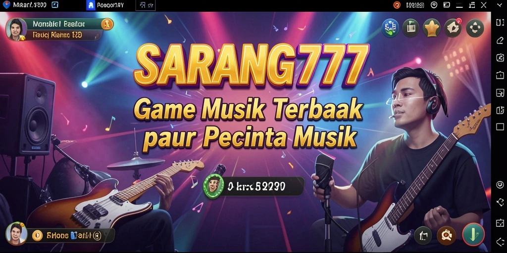 Tampilan gameplay seru dari SARANG777 dengan berbagai fitur musik.