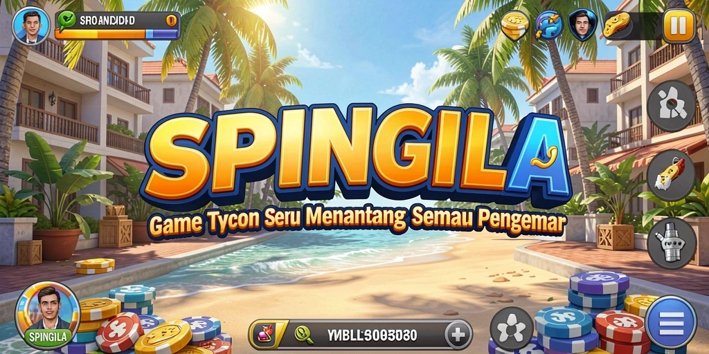 Tampilan gameplay SPINGILA yang menakjubkan dengan elemen Tycoon.