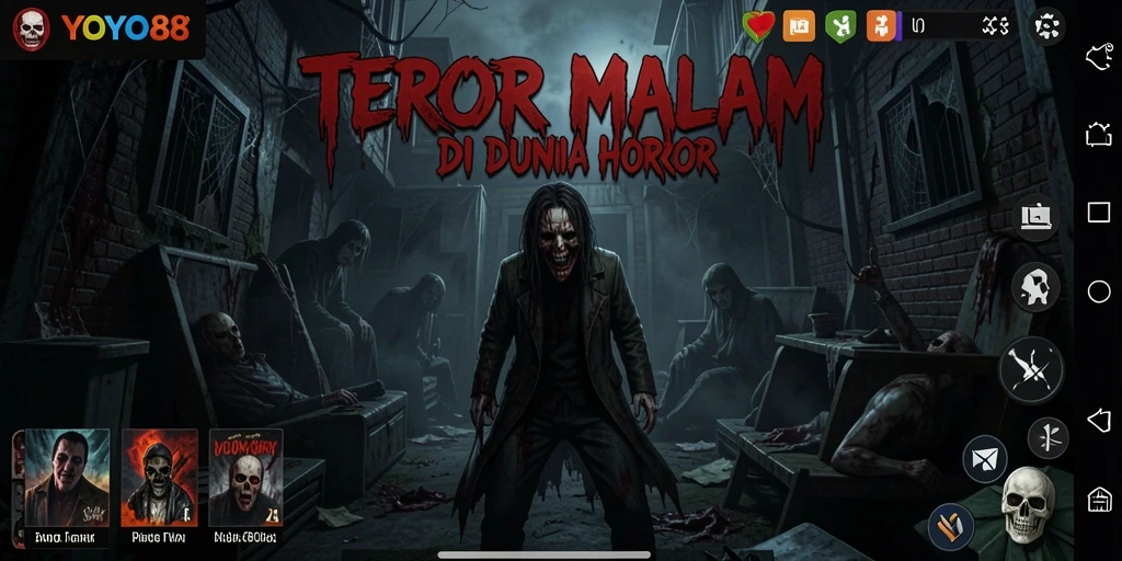 Tampilan gameplay menegangkan dalam YOYO88 yang mengerikan.