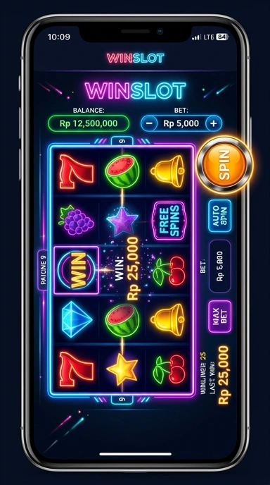 Tampilan antarmuka aplikasi winslot yang menarik.